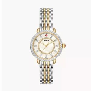 NWT Michele Sidney Classic Two-Tone Diamond Watch